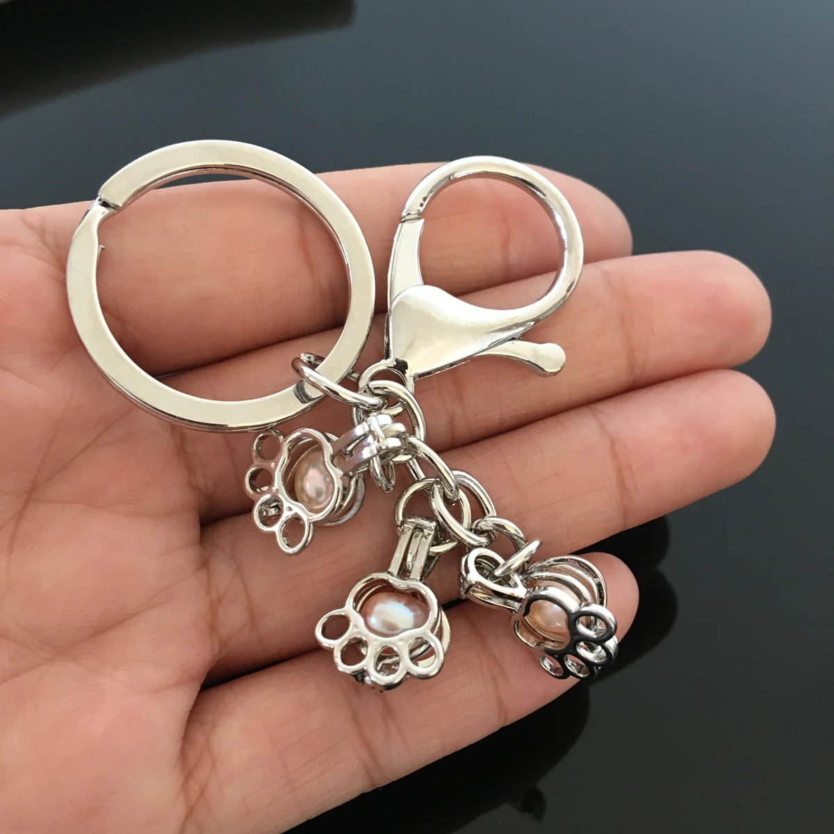 Еще стильные серебряные жемчужные бусины &quotклетка&quot клетка брелки DIY медальон