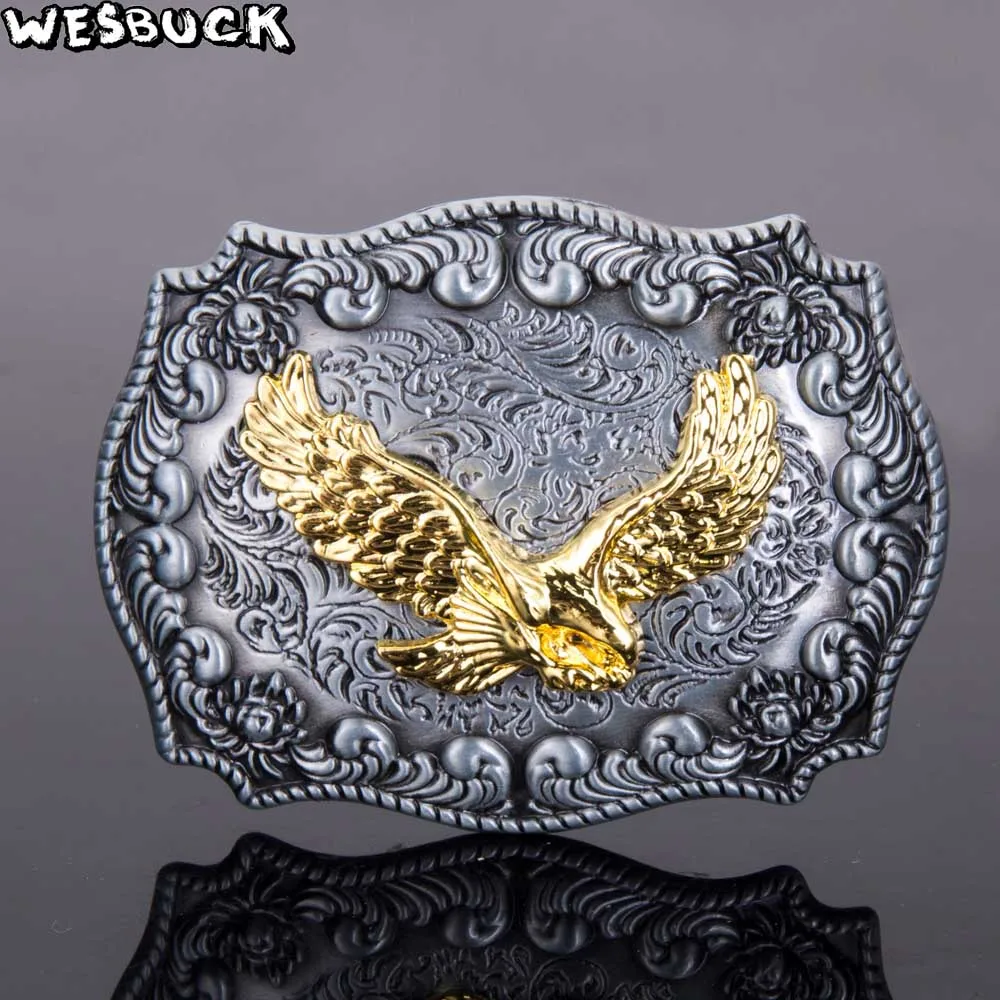 WesBuck Фирменная Новинка Западный ковбойский Орел Цветочная пряжка для ремня