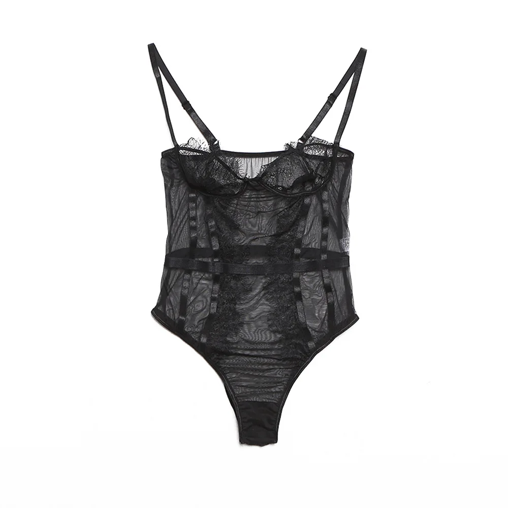 

Summer Hot New Trends 2019 Lace Bodysuit Women Mesh Jumpsuit Overalls for Party Bandage Jumpsuit Bodycon Romper Streetwear