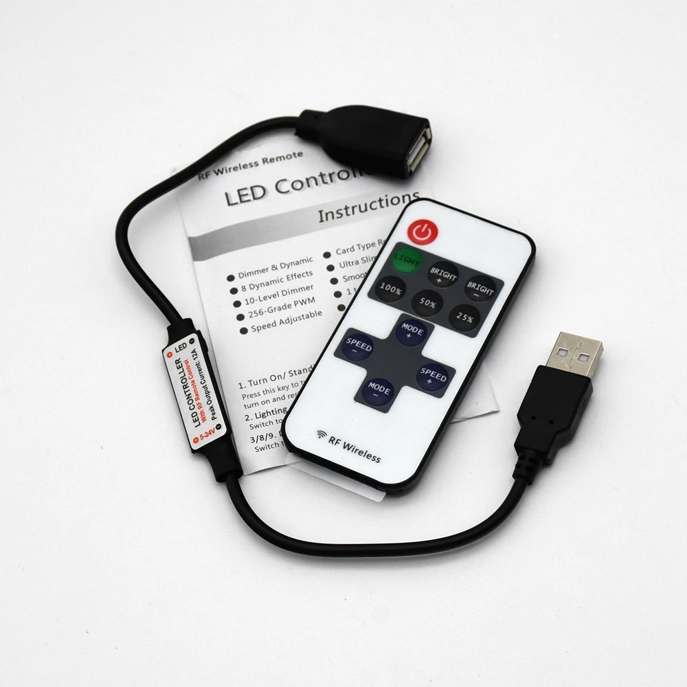 Светодиодный диммер с дистанционным управлением Mini USB RF беспроводной для 5 В