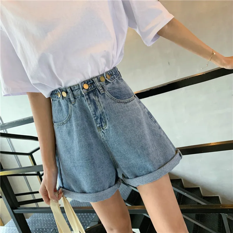 Shorts Women Single Button Trendy Elegant All-match High-quality Korean Style Leisure Daily Womens Female Lovely Simple New