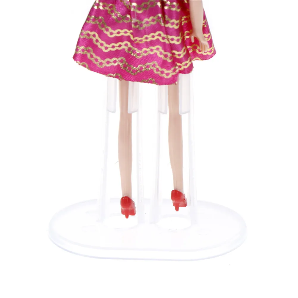 

5pcs/lot doll accessories support leg holders plastic Transparent Doll Stand Display Holder For Dolls 1/6