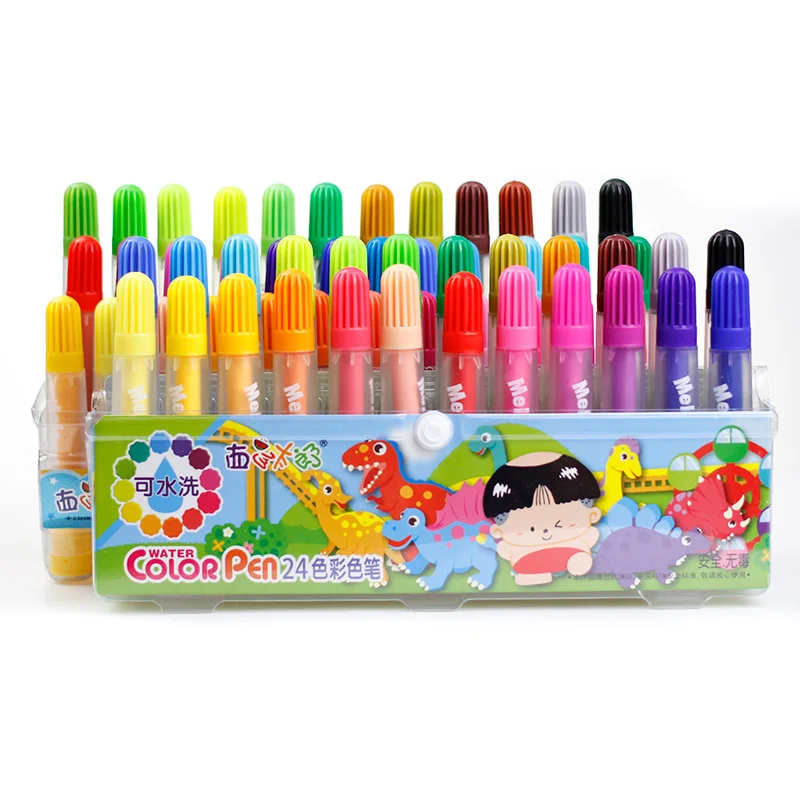 

Children's watercolor pen set 12/24/36 color kindergarten baby paintbrush safety non-toxic color pen
