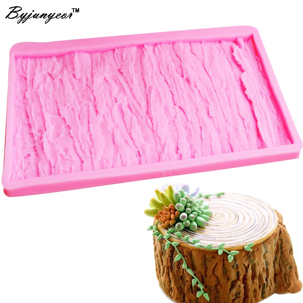 

M475 дерево коры текстура УФ смолы силиконовая форма помадка Шоколадные конфеты леденец Кристалл эпоксидная мягкая глина выпечки инструмент