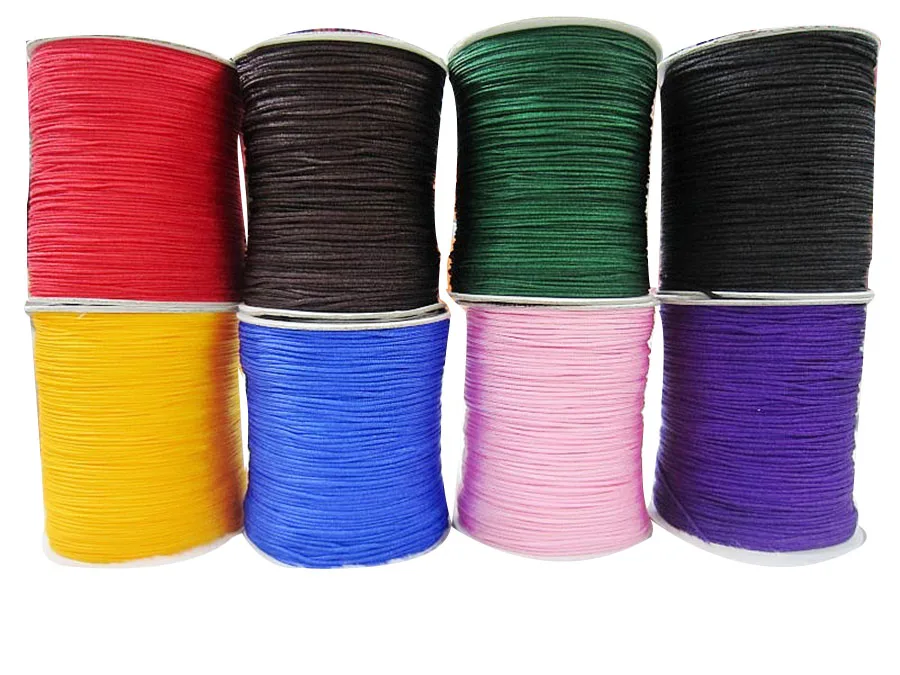 1mm Rattail Braid Nylon Cord Macrame Rope  Bracelet Beading Cords Chinese knot String Accessories 2100m=350m* 6 Rolls