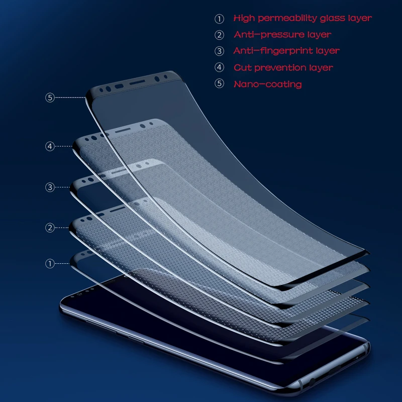 10D полный изогнутая Защитная пленка для экрана samsung Galaxy S8 S7Edge S9 S10 Plus Note 8 9 Tempered