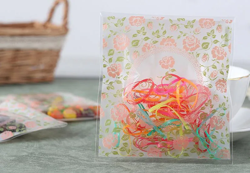 100 шт. Красивые розы цветы печенье конфеты для выпечки Пластиковые Упаковочные