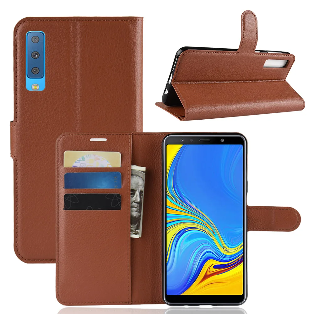 Чехол-бумажник для Samsung Galaxy A7 2018 A750 Кожаный флип-чехол A 7 A750F зеркальный чехол