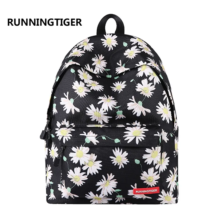 Популярный женский рюкзак с цветочным принтом и листьями вместительная школьная