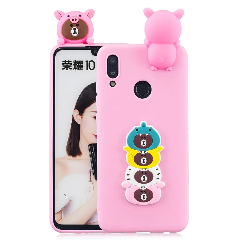 A Huawei P Smart чехол для Coque huawei P Smart Psmart чехол 3D единорог кукла игрушки Мягкий силиконовый чехол для телефона s Etui - Цвет: A