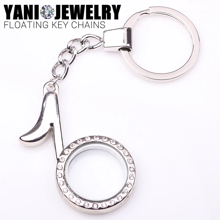 10 шт./лот Бесплатная доставка кольцо брелоки Серебряный плавающий медальон