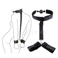 sexy restraints bondage hand cuffs adult sex games hand cuffs with open mouth gagged ball sex toys for couples erotic products