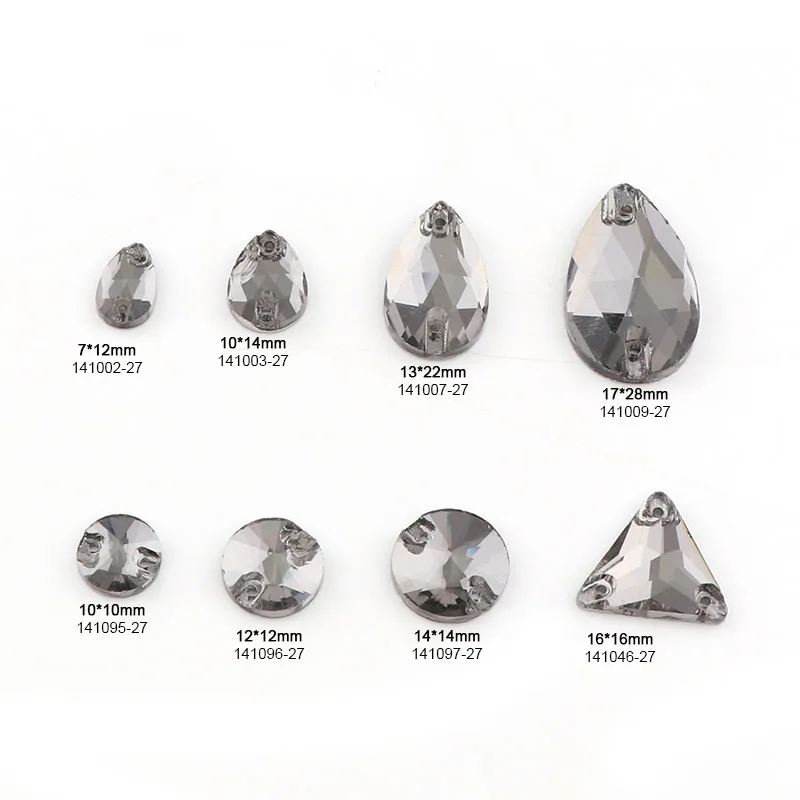 36 шт серые формы смешивания смешанный размер пришить на Стразы стеклянные камни