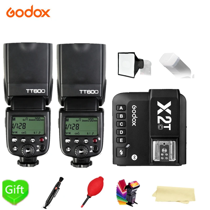 Синий 2X Godox TT600 TT600S 2,4G Беспроводная вспышка 1/8000s+ X2T-C/N/S/F/O/P триггер для Canon Nikon sony fuji olympus - Цвет: Синий