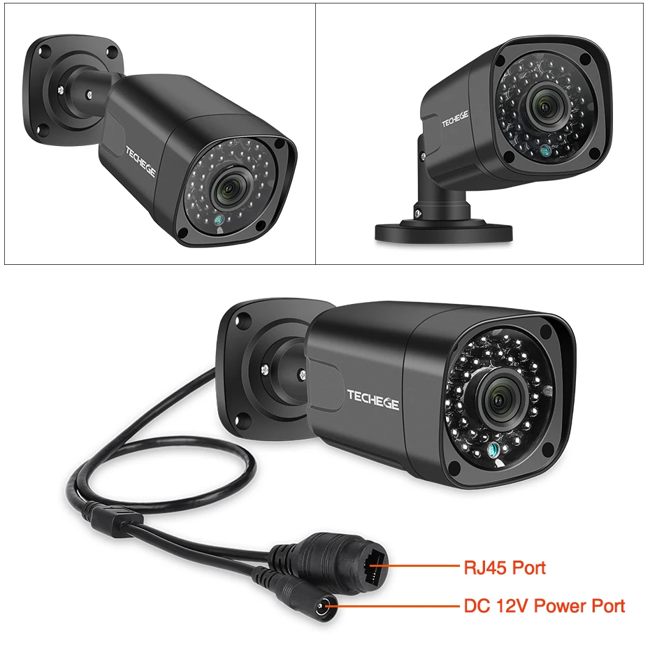 Techege 8CH h.265 4MP аудио запись видео системный комплект для Фотокамеры 8 штук ip камера