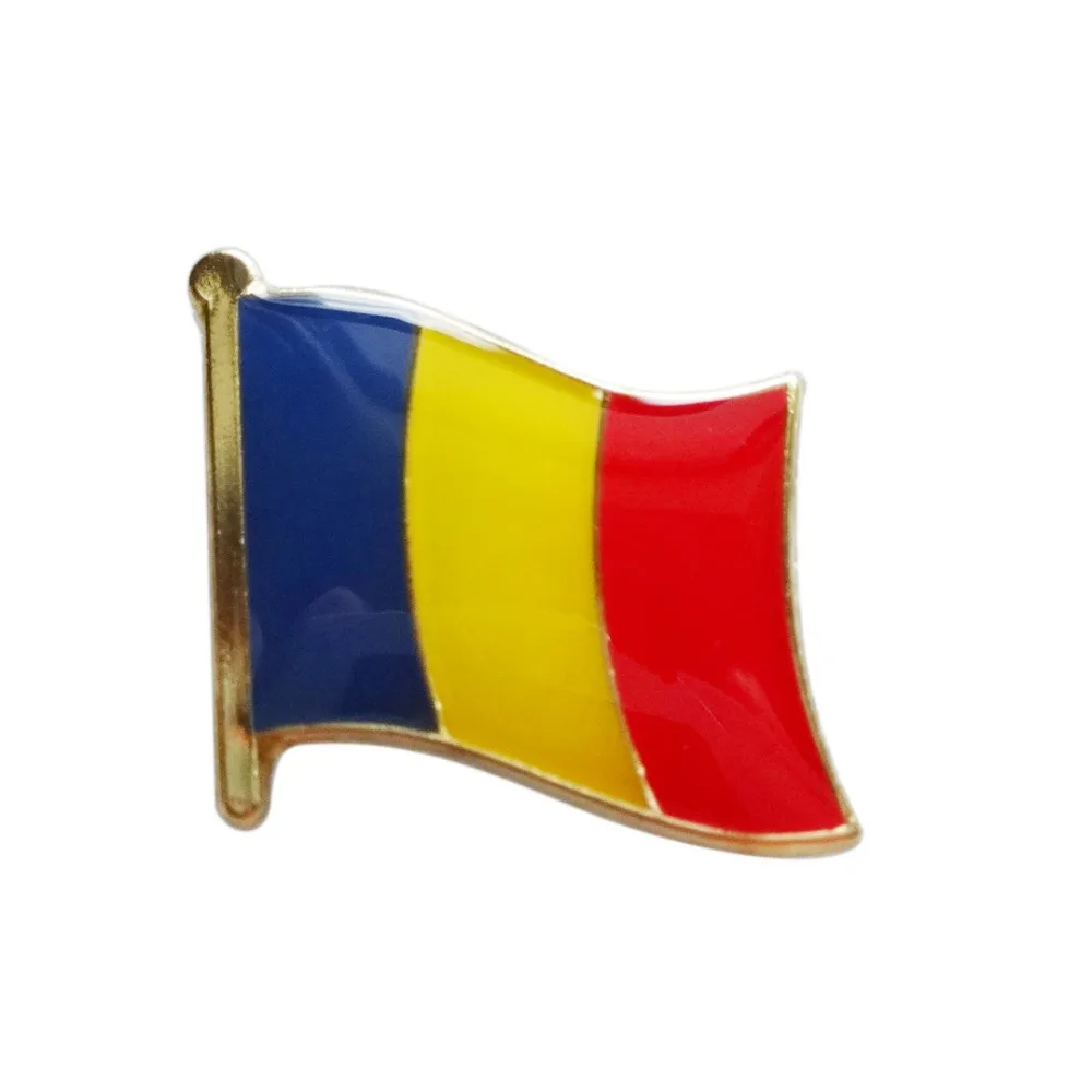 Нагрудный знак с флагом страны металлическим покрытием латунным красками
