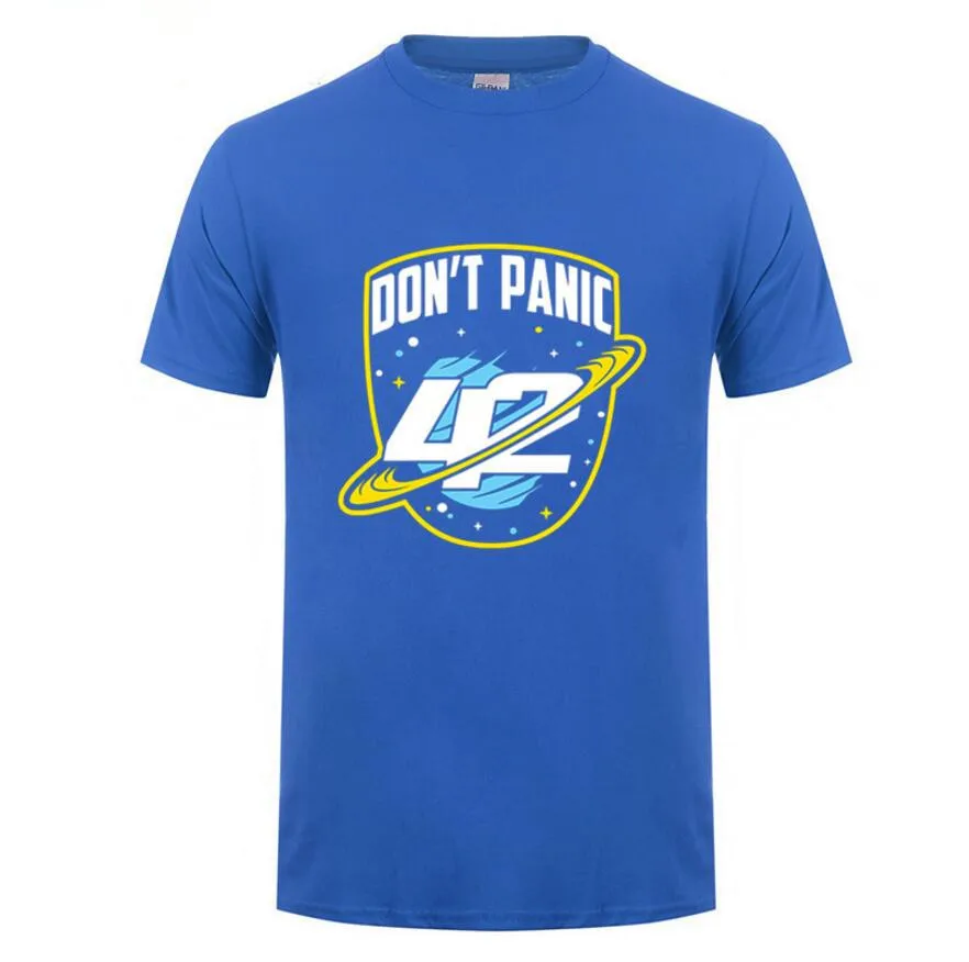 Мужская футболка с надписью dont panic sci-fi 42 модель camiseta в стиле ретро 2019 | одежда