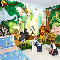 custom any size 3d cartoon forest animal park lion wall murals for childrens room bedroom background photo non woven wallpaper