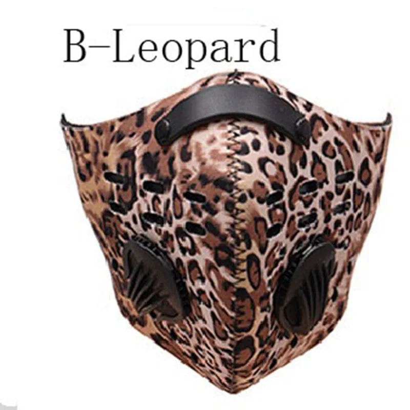 Камо Leopard Pm2.5 здоровый Carborn Половина маска спортивные пыли защитные фильтры для смога маска Ciclismo - Цвет: B Leopard