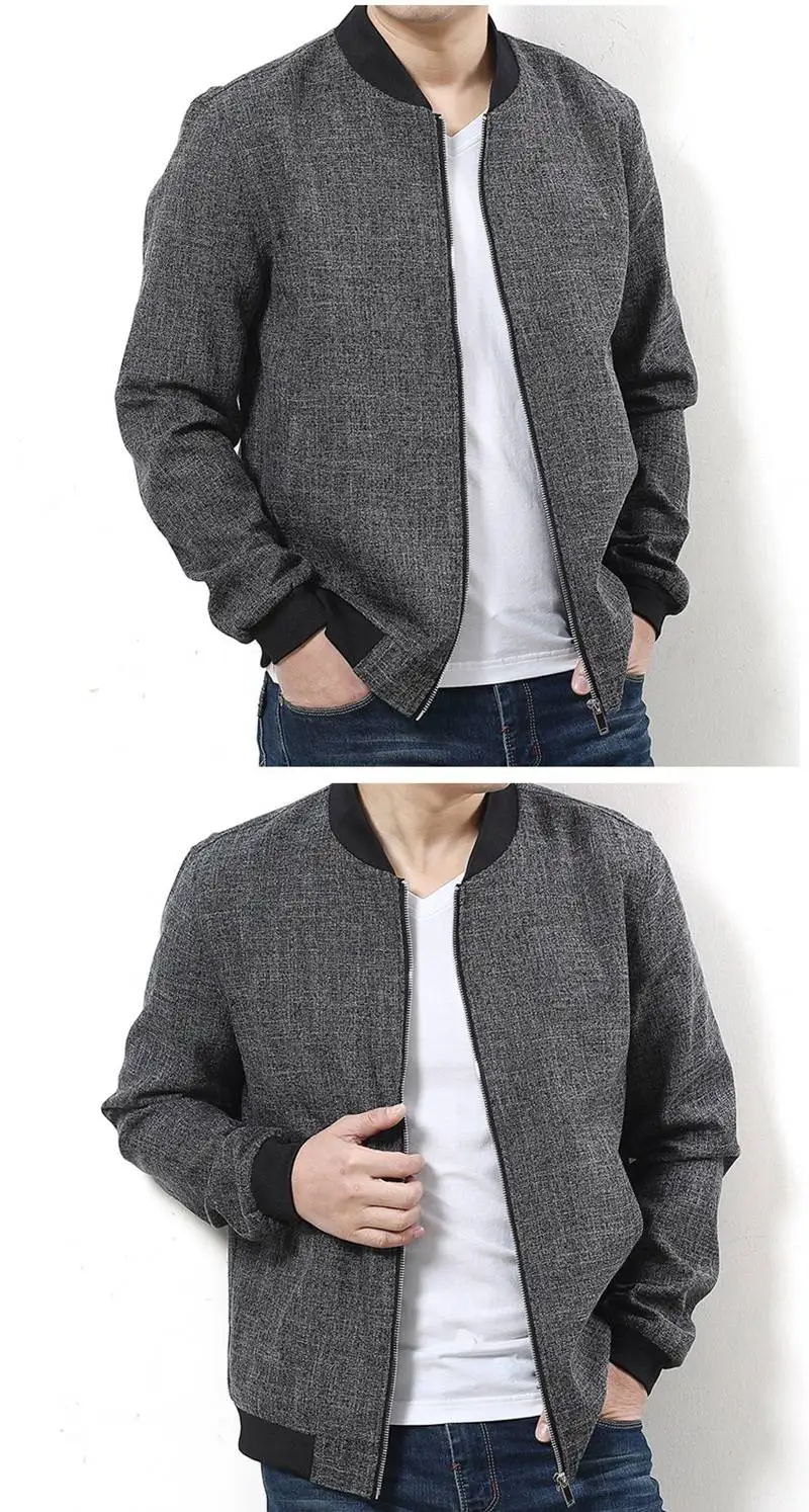 Мужская куртка большого размера 6XL 7XL 8XL 9XL куртка осень и зима с длинными рукавами на молнии повседневное серое домашнее простое пальто 50 52 54