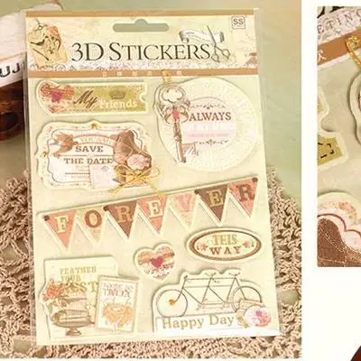 3 листа/партия декоративные 3D бумажные наклейки для скрапбукинга | Дом и сад