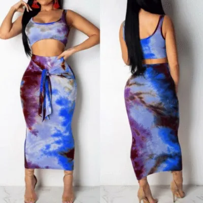 Женский облегающий Топ без рукавов с принтом красителя и галстуком бабочкой