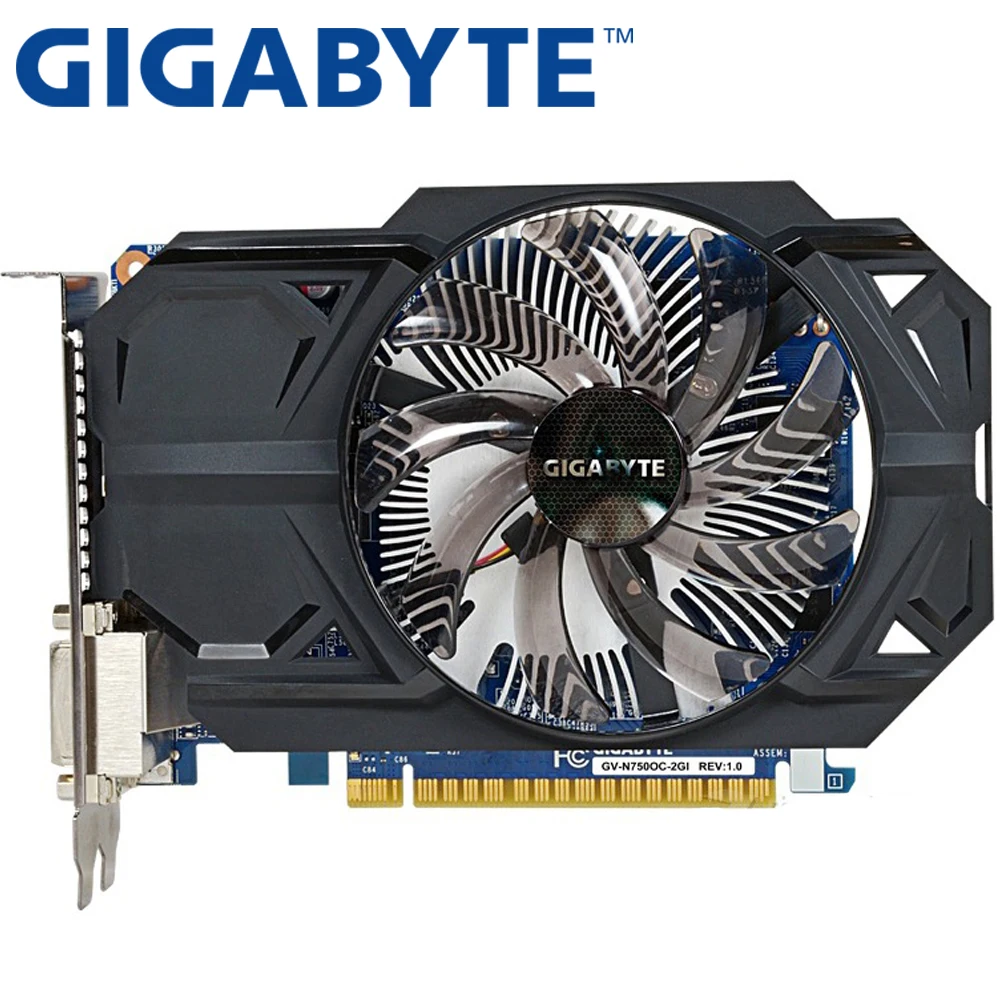 GIGABYTE, оригинальная Видеокарта GTX 750, 2 Гб, 128 бит, GDDR5, видеокарты для nVIDIA Geforce GTX750, Hdmi, Dvi, использованные VGA карты, распродажа