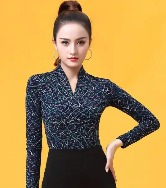 Женская танцевальная одежда топ для латинских танцев сальса Румба танец чача YT0517