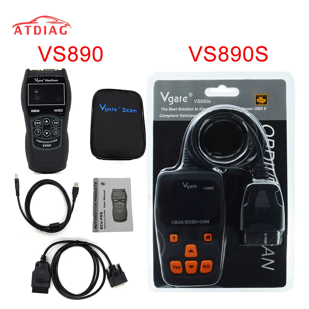 Новейший OBD2 сканер Maxiscan Vgate VS890 считыватель кодов неисправностей автомобильный