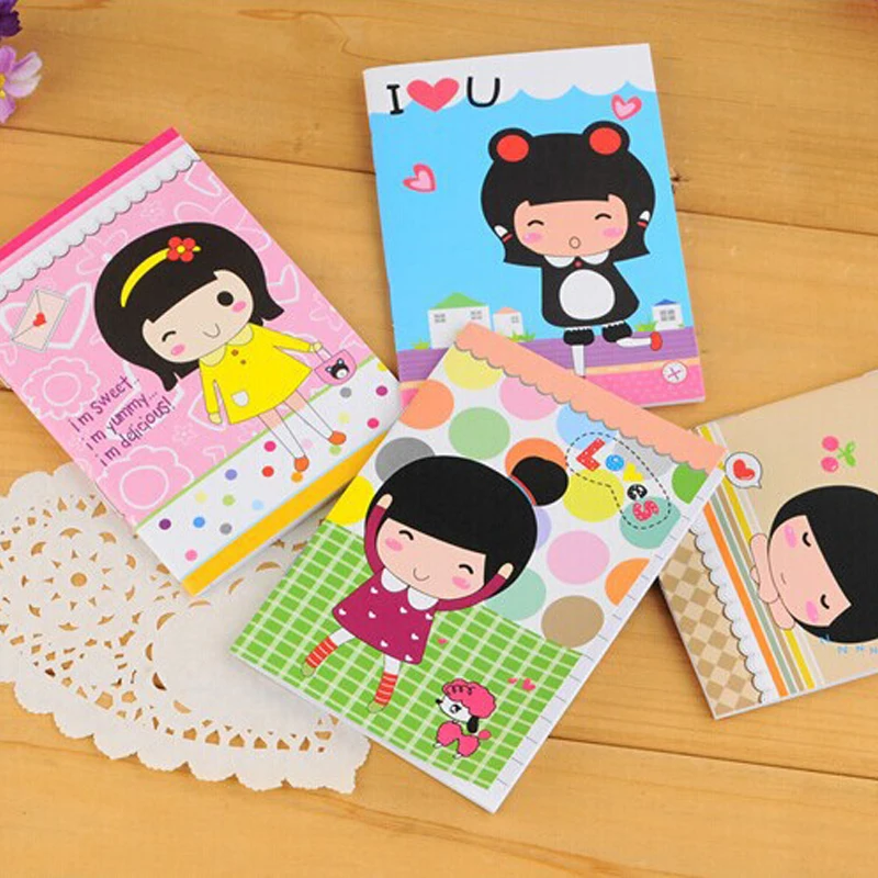 5 pcs South Korean creative stationery roaming four seasons cute mini cartoon student prizes 12.5*9cm notebook random color | Канцтовары
