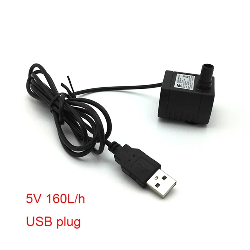JT-1020 5,5*2,1 мм или usb-разъем с бесщеточным двигателем постоянного тока 5В 150L/ч 12V 280L/ч Micro погружной аквариумный водяной насос
