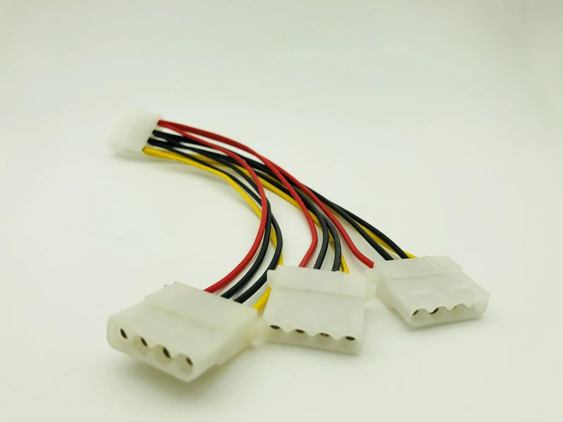4 контакта IDE Кабели питания Molex штекер на 3 порта разъем сплиттер адаптер кабель