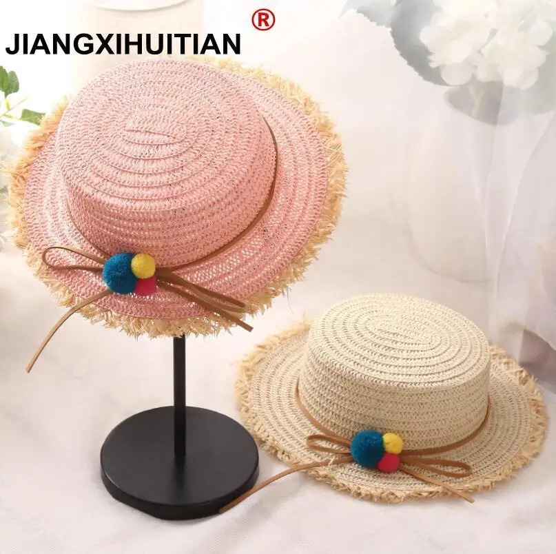 Милые детские шляпки летние цветные шляпы с бантом стильная детская шляпа от