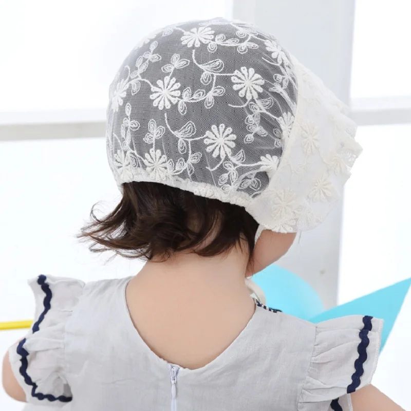 Ребенок принцесса шляпа Белое кружево ВС Кепки для маленьких девочек на лето и