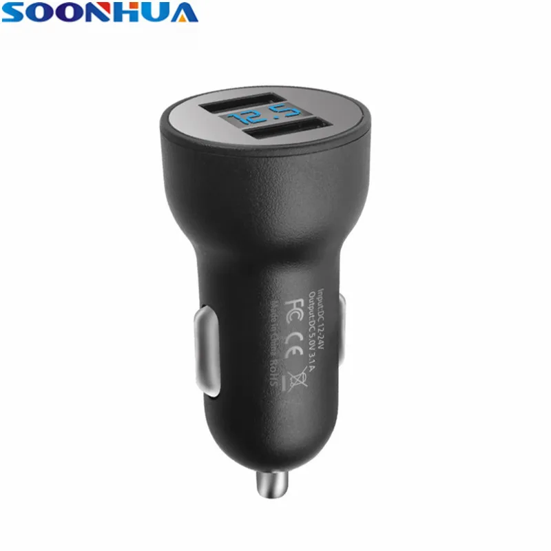 Автомобильное зарядное устройство SOONHUA с двойным USB портом 5 В 3 1 А | Электроника