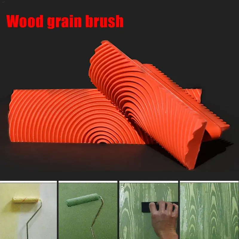 

2pcs Red Wood Graining Grain High Quality Rubber Patin Painting Effects DIY Wall Decoration Tools Painting Tool Set