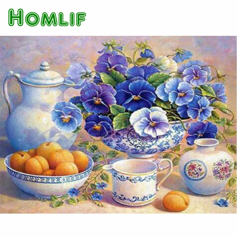 HOMLIF DIY 5D фрукты алмазная живопись вышивка крестиком для кухни декор рукоделие
