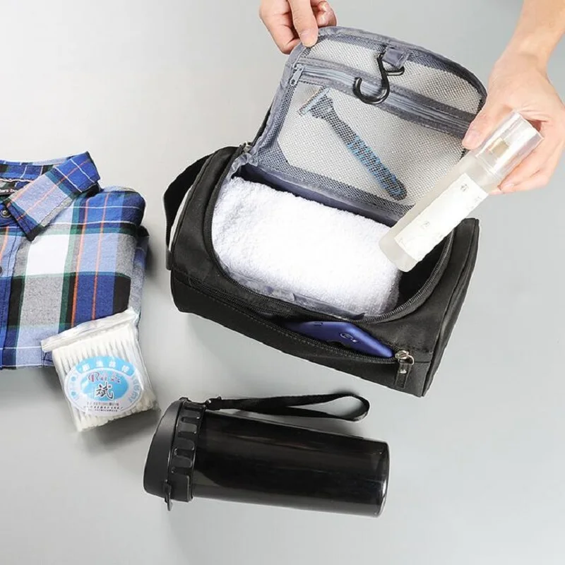 

Fashion Men Makeup Bag Nylon Travel Women Cosmetic Bag Organizer Case Necessaries Hanging Wash Toiletry Bag Waterproof SX01