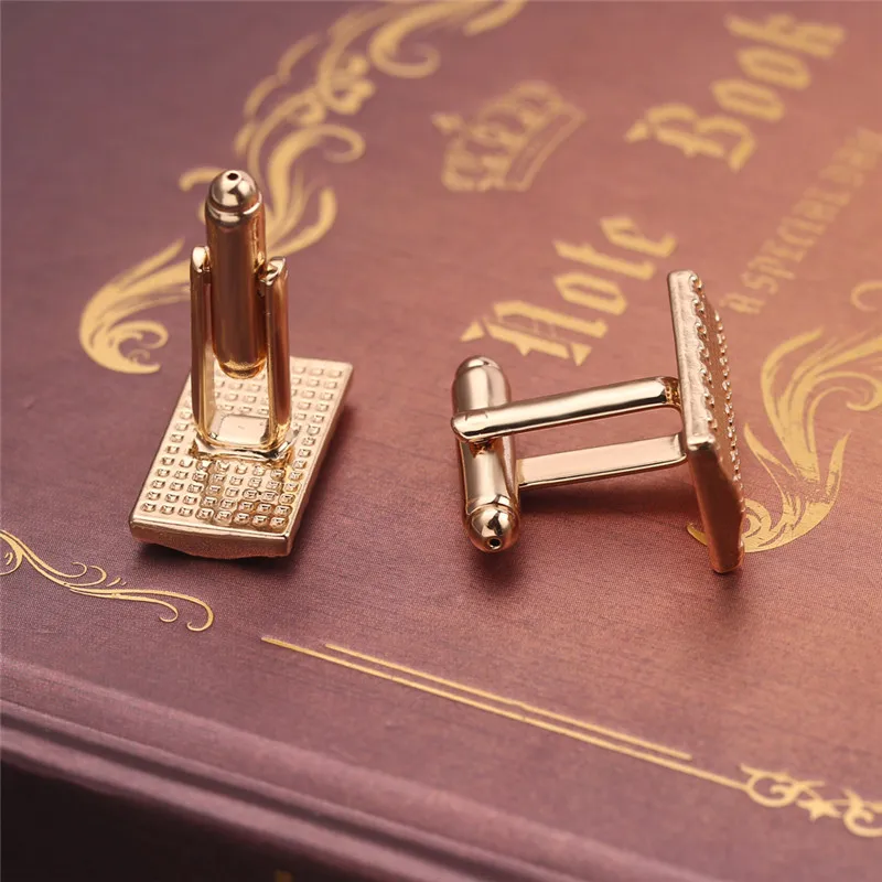 Запонки мужские с лазерной гравировкой модные из сплава аксессуары для