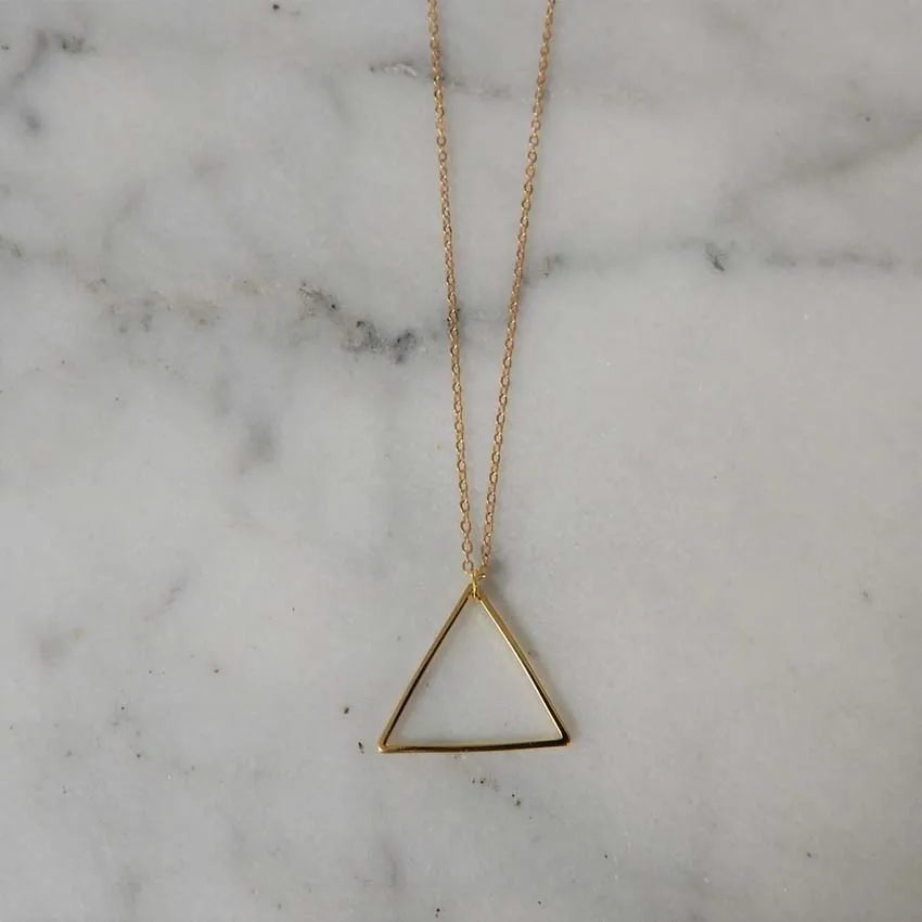 2018 новое простое женское золотое цепочка чокер треугольное длинное ожерелье