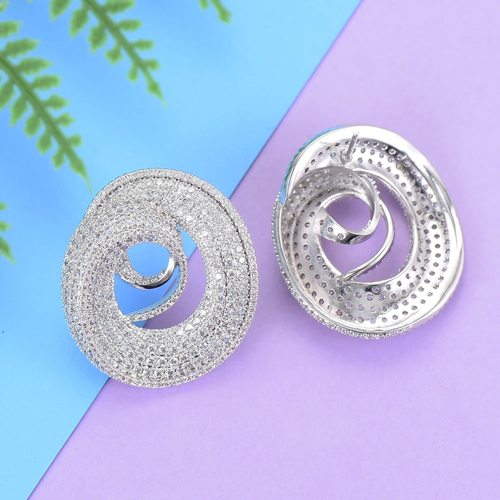 Женские серьги с цирконием кубической огранки модные украшения для свадьбы