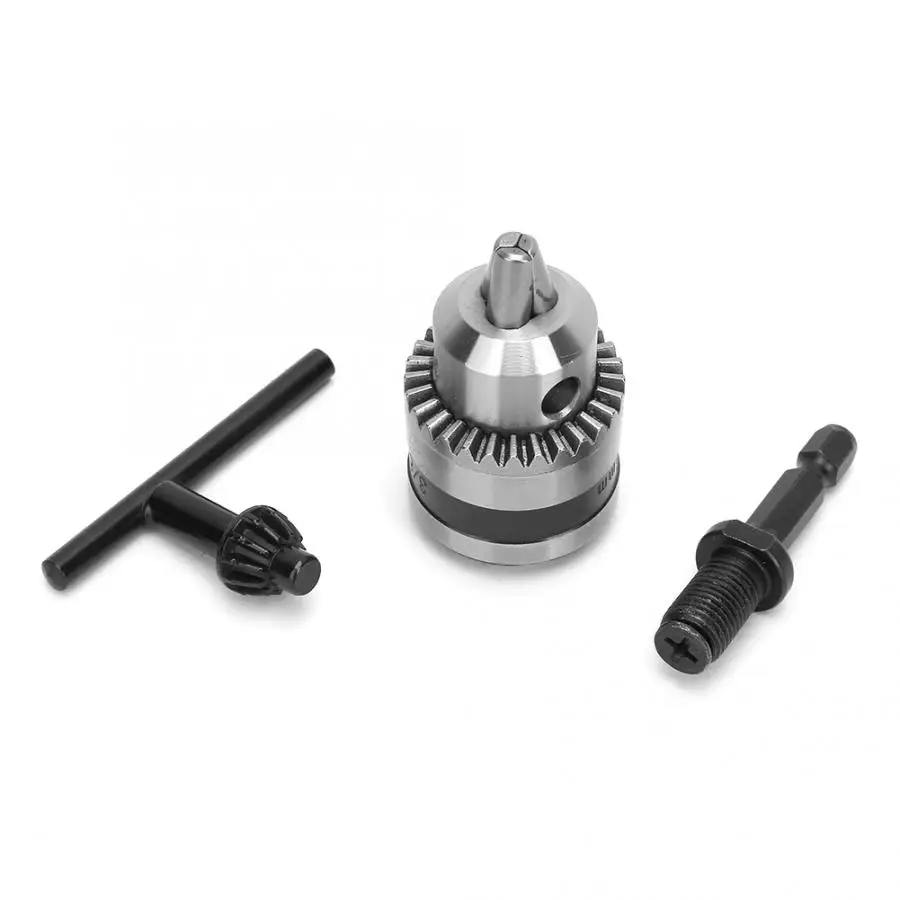 Light Hand Wrench Drill Chuck 0.6-6MM 3/8-24UNF + 1/4 Hex Head 3/8 Thread Extension Rod Conveter | Инструменты