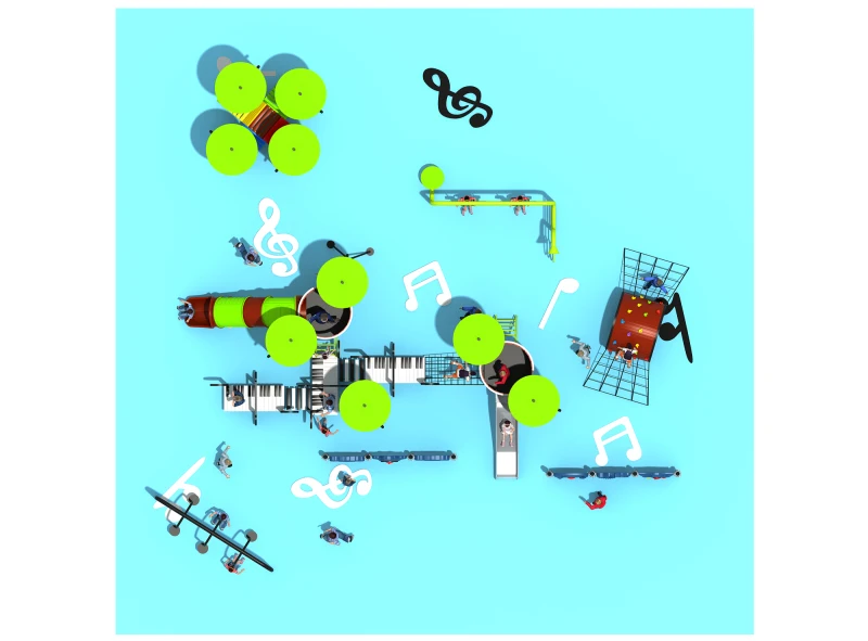 Goedkoop School Amusement Speeltuin Met PE Boord Dak En Staal Dia Voor Kinderpark Muziek Thema Park YLW-OUT180306