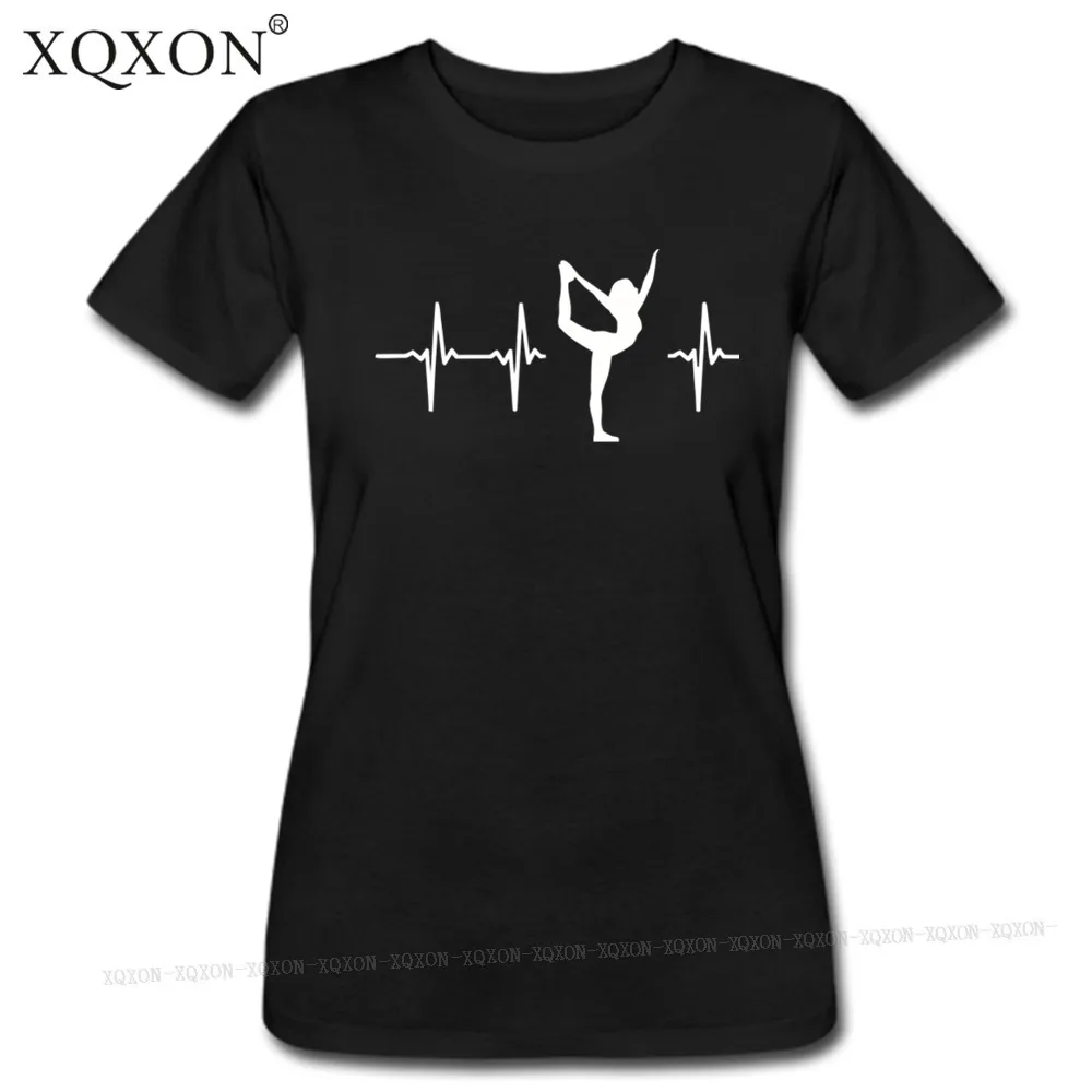 XQXON Повседневная летняя футболка с принтом My heart beats для балета коротким рукавом