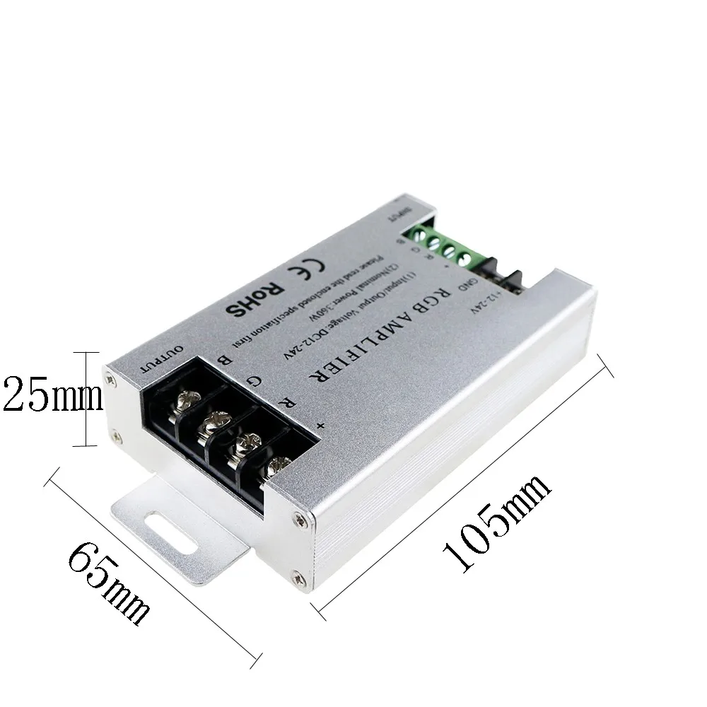 DC12V 24V RBG полосы усилитель 0A Алюминий чехол контроллер 30A 360W для 5050 3528 SMD