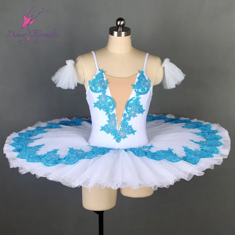 BLL010 Dance Favourite Ballet Tutu Pre-porfessional Costume Pancake Girl &amp Women with light sea blue applique | Тематическая