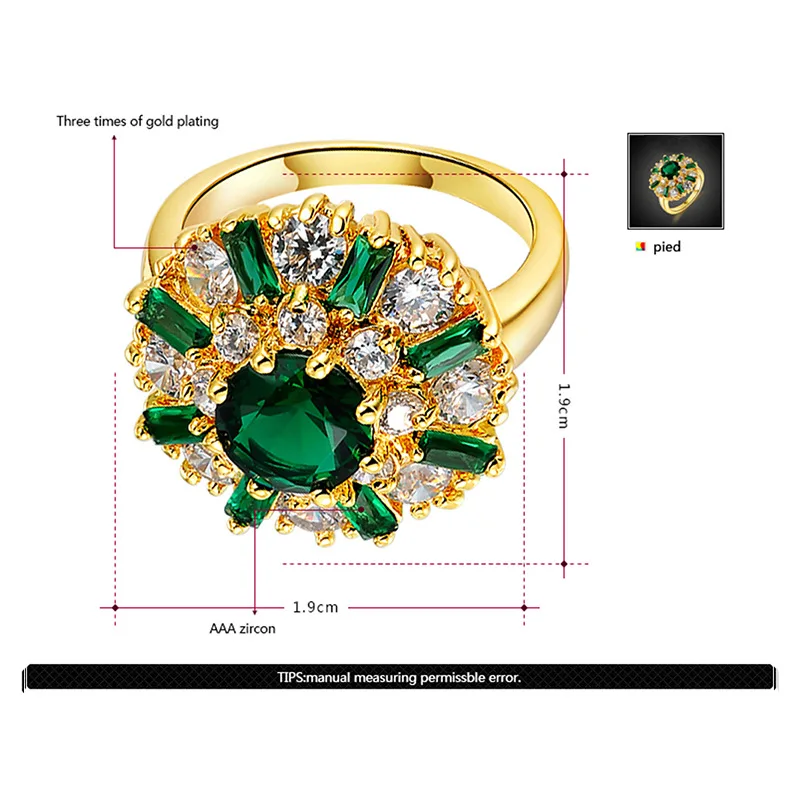 ROXI18K зеленое Оригинальное цветочное кольцо международная торговля горячее