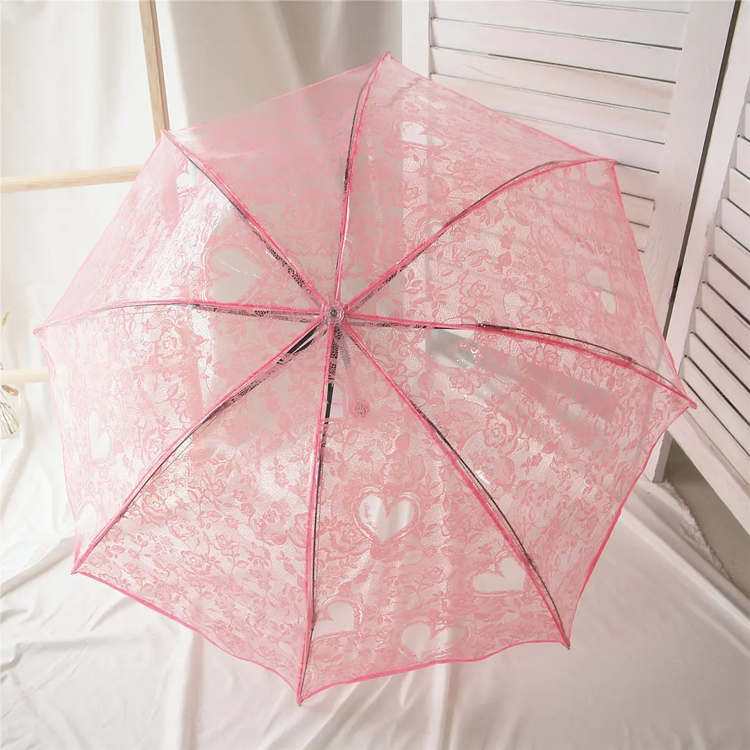 Летняя кружевная юбка с краями белый прозрачный зонт принтом Love тремя переломами