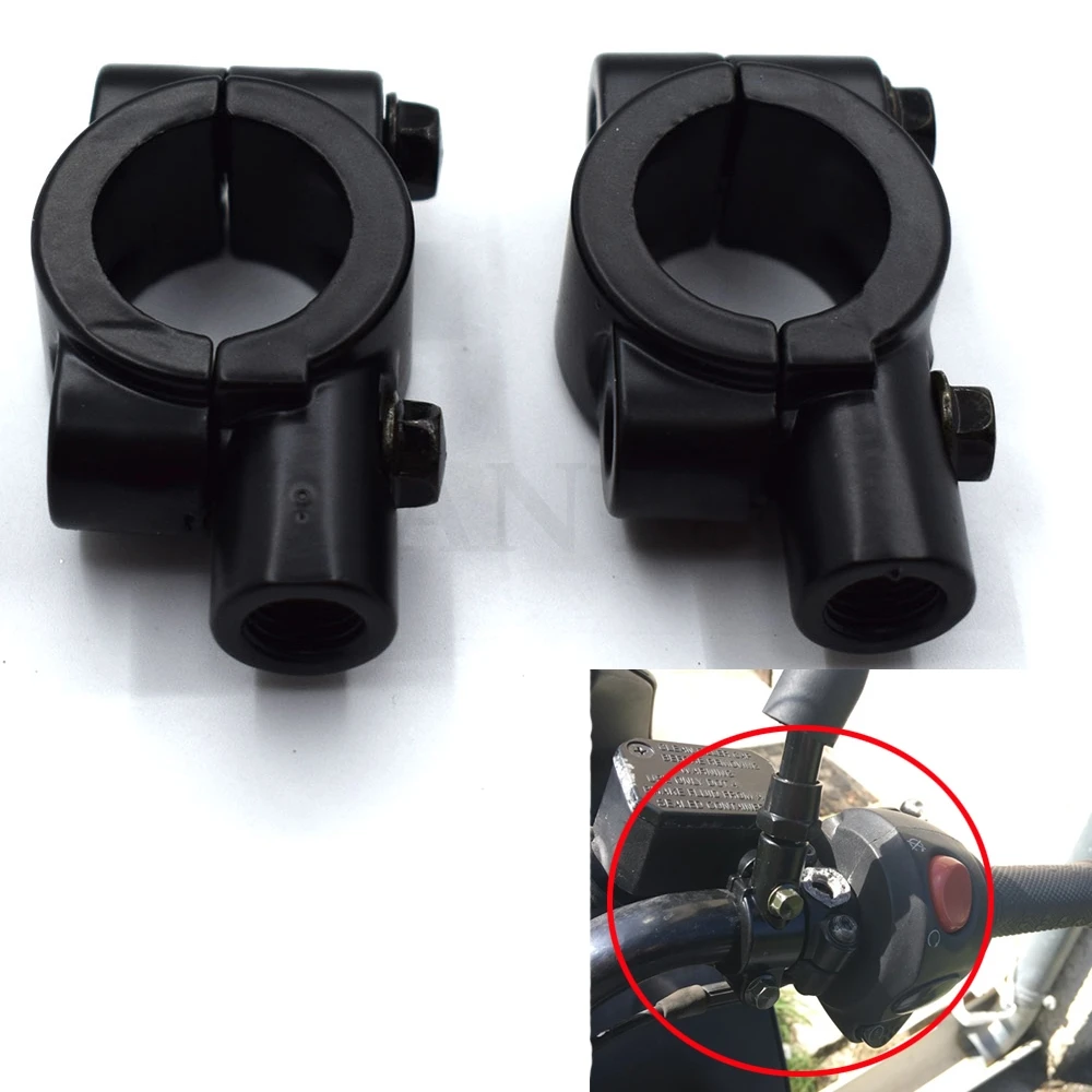 

Motorcycle Universal 7/8" Handlebar Rearview Mirror Holder Mount Adapter Clamp For Moto Scooter Bike With 8mm Or 10mm Screw Hole