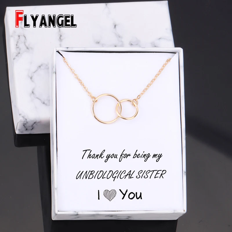 FLYANGEL модное простое ожерелье спасибо за то что вы моя небиологическая сестра